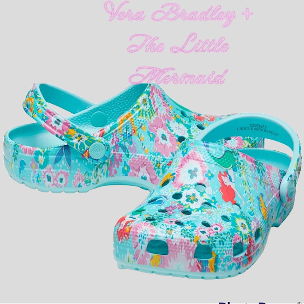 Vera Bradley x Disney The Little Mermaid Crocs M4/W6 Seashell Jibitz shoe charms